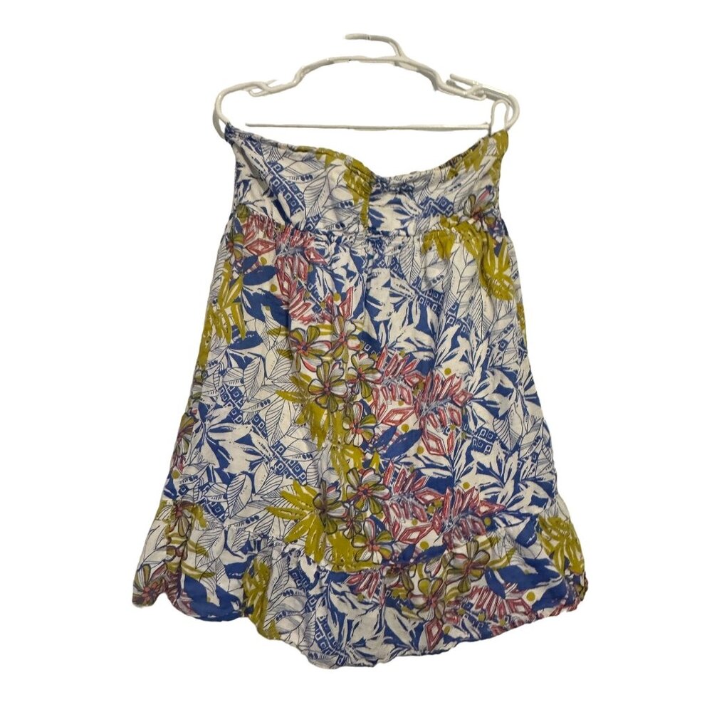 O'Neill Strapless Dress - Blue, Yellow, Pink Floral